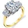 imageMetal Masters Co Sterling Silver 925 Meghan Markle 14K Gold Plated Cushion Cubic Zirconia Wedding Engagement Ring