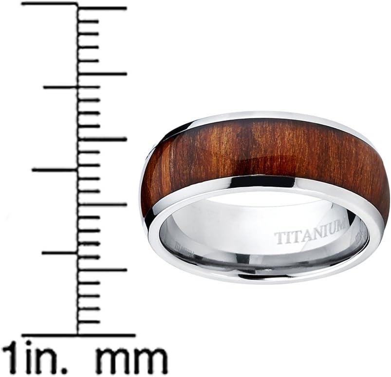 imageMetal Masters Mens Titanium Ring Wedding Band Engagement Ring with Real Wood Inlay 8mm Comfort Fit Sizes 6 to 13