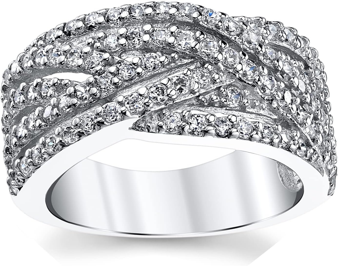 image:image925 Sterling Silver Cubic Zirconia CZ Right Hand Ring Band Sizes 59