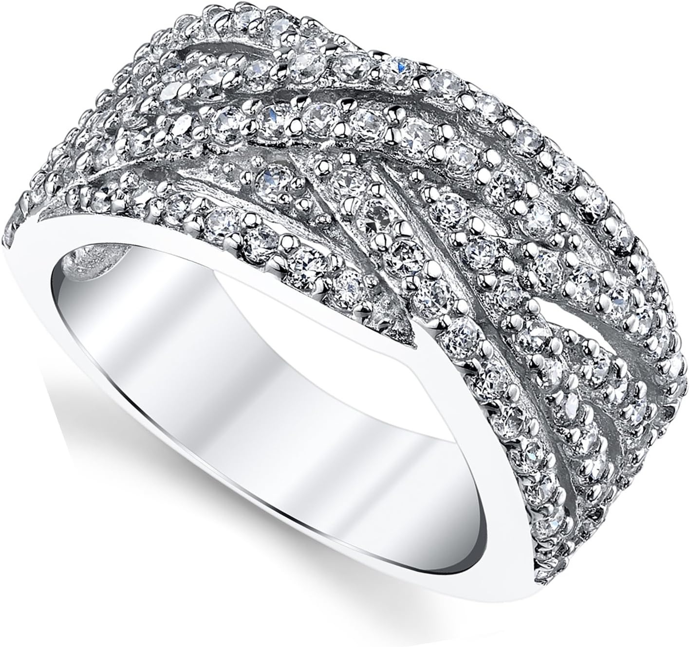 image:image925 Sterling Silver Cubic Zirconia CZ Right Hand Ring Band Sizes 59