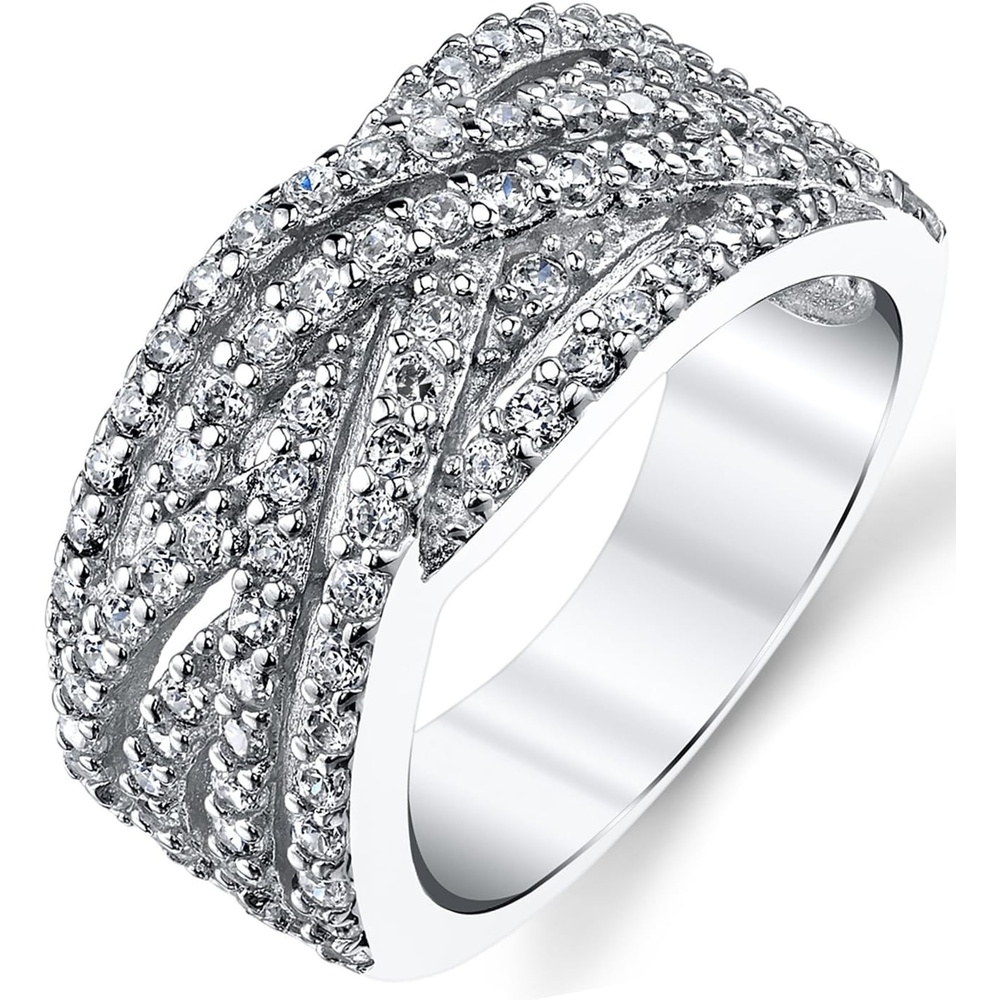 image:image925 Sterling Silver Cubic Zirconia CZ Right Hand Ring Band Sizes 59