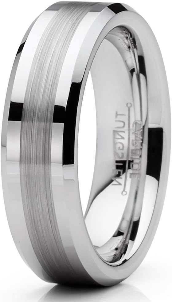 image:imageMetal Masters Co Mens Tungsten Ring Brushed Wedding Band Silvertone Comfortfit 6MM 9