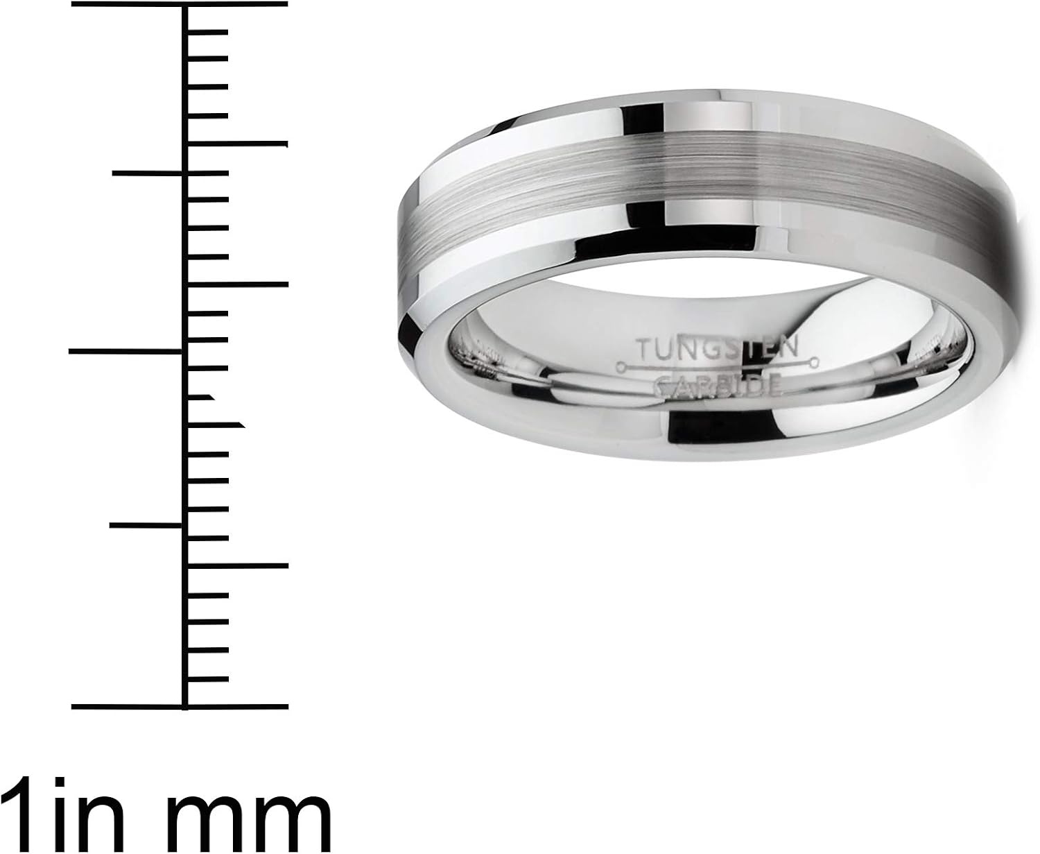 image:imageMetal Masters Co Mens Tungsten Ring Brushed Wedding Band Silvertone Comfortfit 6MM 9