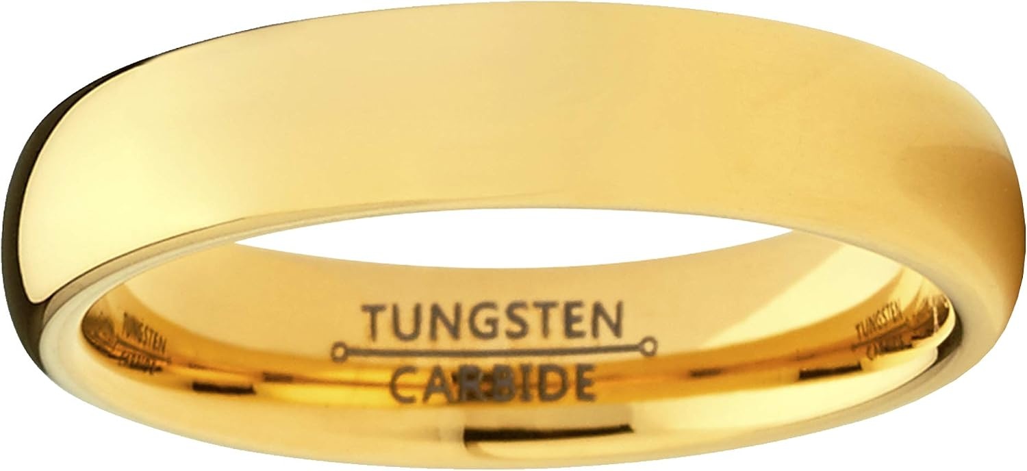 image:imageMetal Masters Men Women Unisex Rose Gold Tone Tungsten Wedding Band Engagement Ring 4mm DomeGold