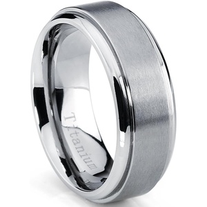 8MM High Polish, Matte Finish Men’s Titanium Ring Wedding Band Size 8