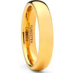 Metal Masters Men Women Unisex Rose Gold Tone Tungsten Wedding Band Engagement Ring 4mm Dome(Gold)