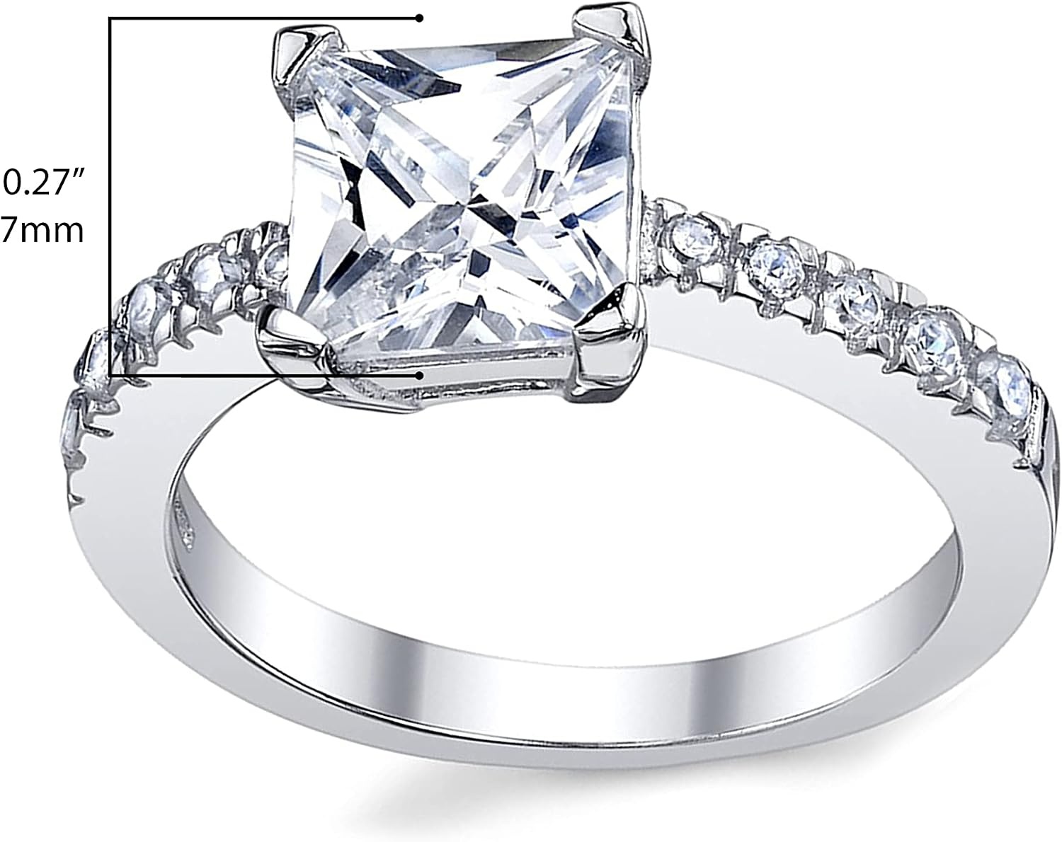 image:image125 Carat Princess Cut Moissanite Engagement Wedding Ring Sizes 411