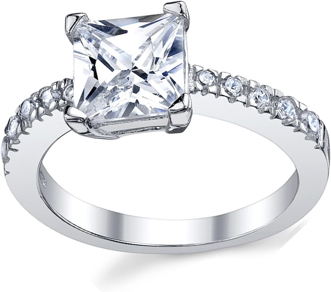 image:image125 Carat Princess Cut Moissanite Engagement Wedding Ring Sizes 411
