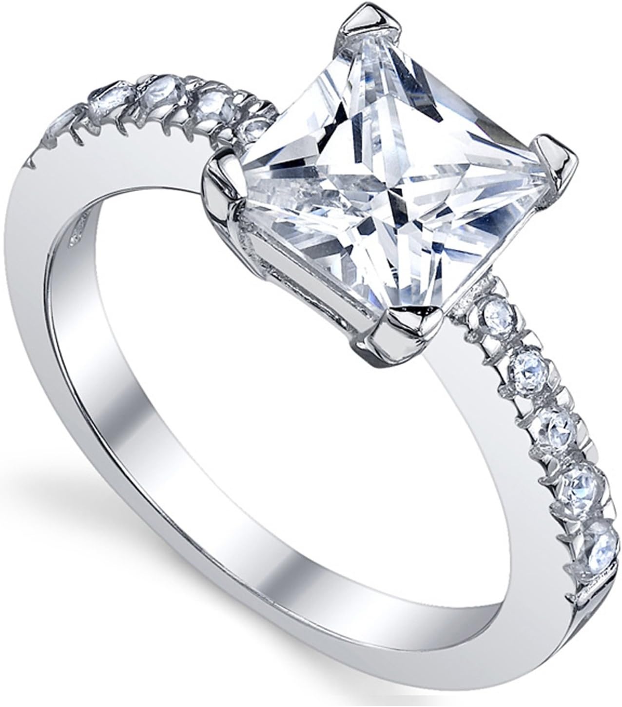 image:image125 Carat Princess Cut Moissanite Engagement Wedding Ring Sizes 411